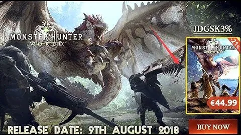 PRE-ORDER OFFICIAL MONSTER HUNTER KEY @SCDKEY | CONSIGUE MONSTER HUNTER WORLD PARA PC MÁS BARATO