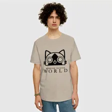 Мужская футболка хлопок Oversize MONSTER HUNTER CAT