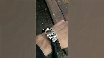 Мужской серебряный браслет Яхтеный карабин. #edc #паракорд #мужскойстиль  #байкер #мото #тату