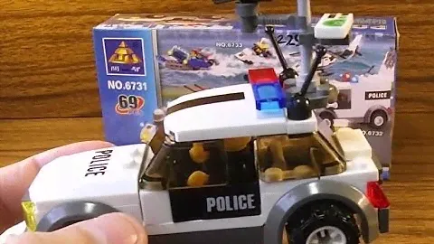 Lego совместимый Kazi Полицейский на джипе, замеряющий скорость no.6731