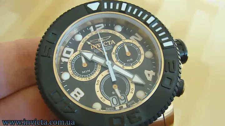 Invicta 11162 Sea Hunter Swiss Made Gold Chronograph 300m
