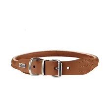 Hunter ошейник для собак Round&Soft Elk 37/6 (30-33 см), коньяк, кожа лося в Москве