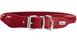 Hunter Ошейник д/собак Round&Soft Elk 37 (30-33 см)/0,6 см кожа лося красный чили