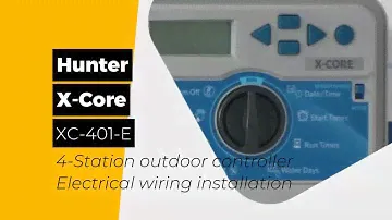 Hunter X-CORE XC-401-E - Electrical wiring installation - 4-station outdoor irrigation controller